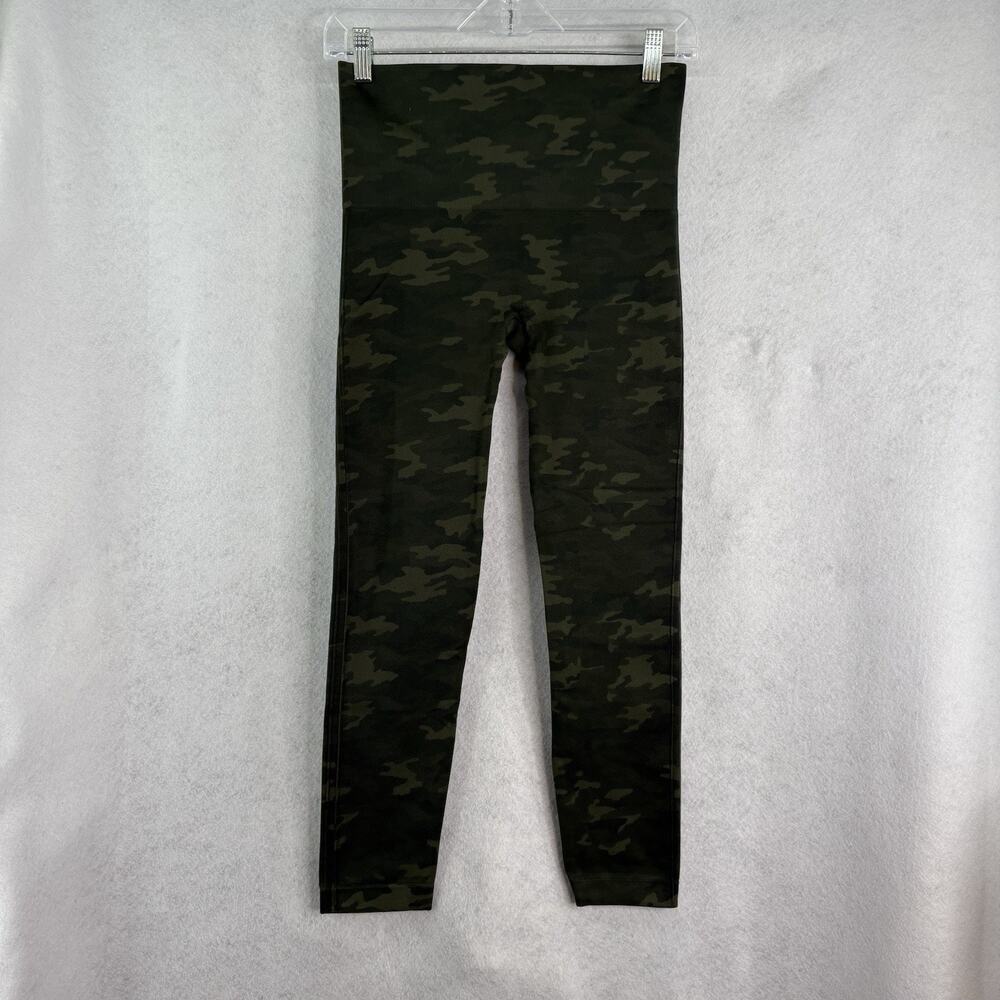Spanx Women’s Sz Large Look At Me Now High Rise Green Camo Leggings Comfort